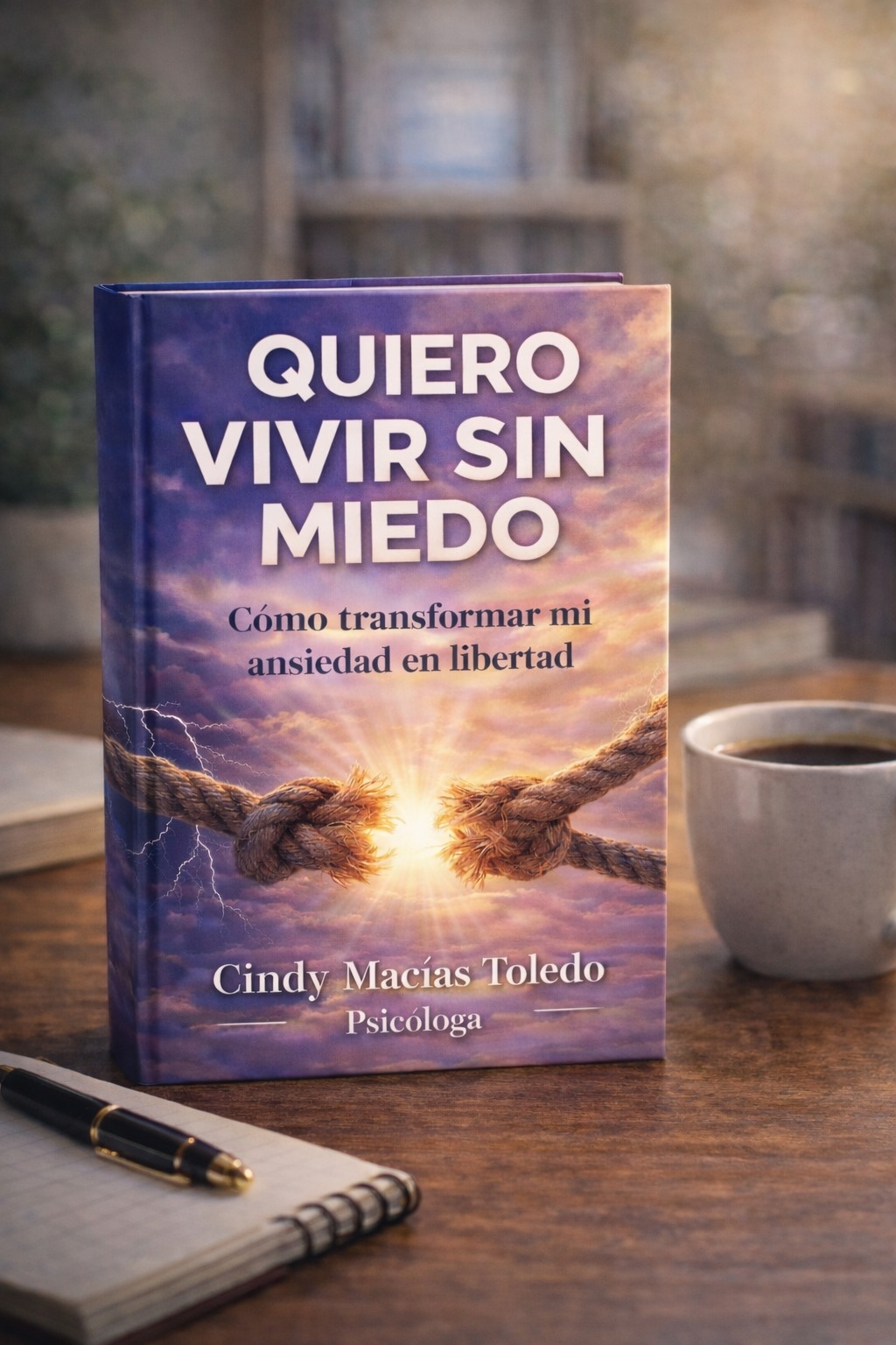 Libro Quiero vivir sin miedo sobre la mesa